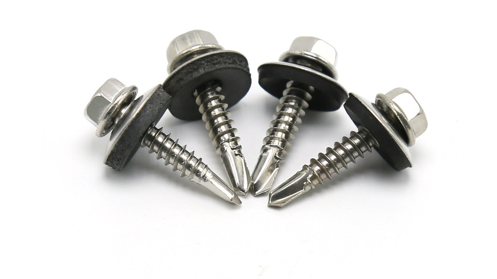 WASHER M5 x 55mm ZINC PLATED ROOFING SCREWS WITH CLEAR WATERPROOF PLASTIC CAP 