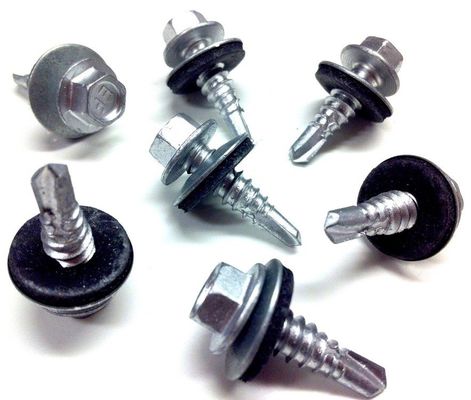 Stainless Steel Tek Galvanized Outdoor Screws M5.5x55mm With EPDM Washer